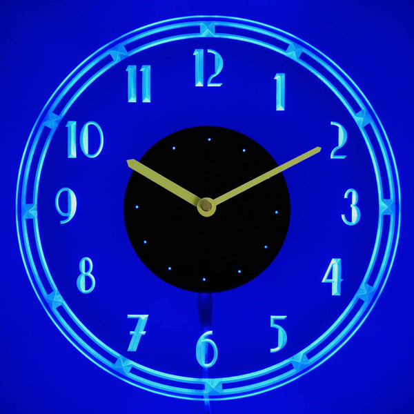 ADVPRO Vintage Design Illuminated Edge Lit Bar Beer Neon Sign Wall Clock with LED Night Light cnc2012 - Blue