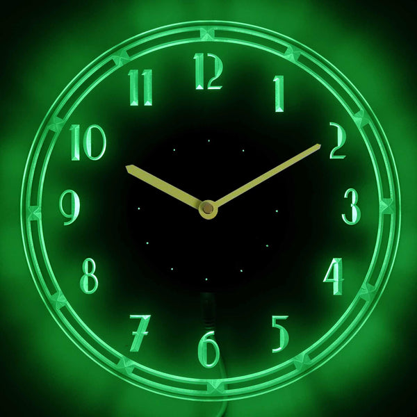 ADVPRO Vintage Design Illuminated Edge Lit Bar Beer Neon Sign Wall Clock with LED Night Light cnc2012 - Green