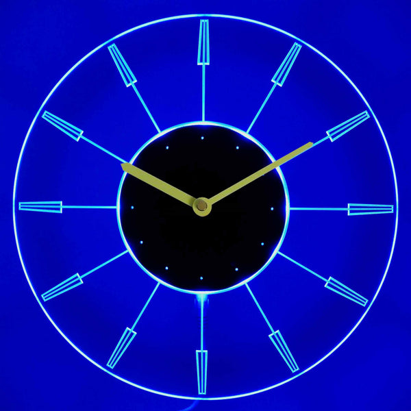 ADVPRO Modern Stylish Plug Inn Illuminated Edge Lit Bar Beer Neon Sign Wall Clock with LED Night Light cnc2013 - Blue