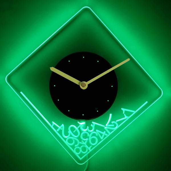 ADVPRO Dropped Numerals Illuminated Edge Lit Bar Beer Neon Sign Wall Clock with LED Night Light cnc2014 - Green