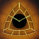 ADVPRO Triangle Shaped Illuminated Edge Lit Bar Beer Neon Sign Wall Clock with LED Night Light cnc2016 - Yellow
