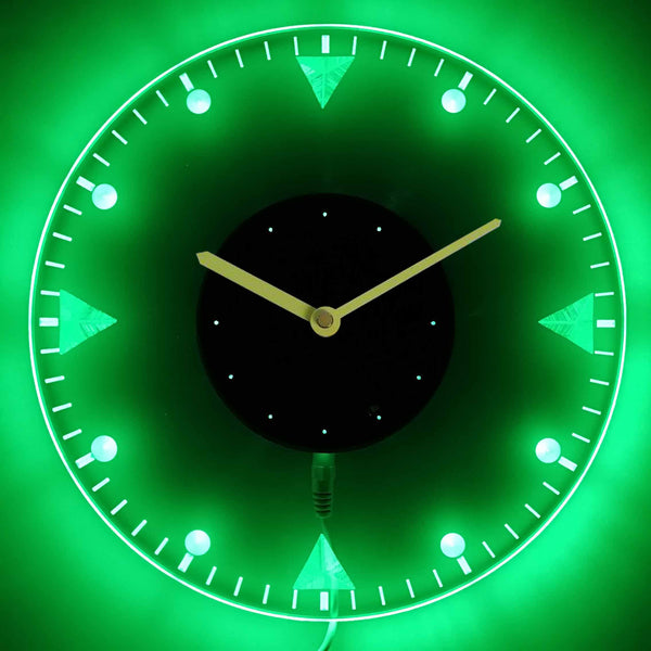ADVPRO Man Cave Bold Illuminated Edge Lit Bar Beer Neon Sign Wall Clock with LED Night Light cnc2020 - Green