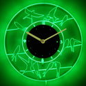 ADVPRO Birds Fly Illuminated Edge Lit Bar Beer Neon Sign Wall Clock with LED Night Light cnc2021 - Green