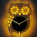 ADVPRO Owl Nursery Boy Illuminated Edge Lit Bar Beer Neon Sign Wall Clock with LED Night Light cnc2023 - Yellow