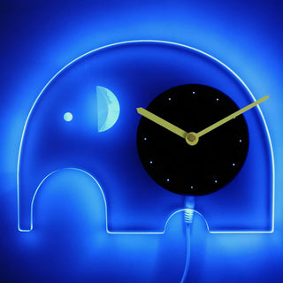 ADVPRO Elephant Nursery Boy Room Illuminated Edge Lit Bar Beer Neon Sign Wall Clock with LED Night Light cnc2024 - Blue