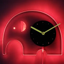 ADVPRO Elephant Nursery Boy Room Illuminated Edge Lit Bar Beer Neon Sign Wall Clock with LED Night Light cnc2024 - Red