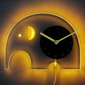 ADVPRO Elephant Nursery Boy Room Illuminated Edge Lit Bar Beer Neon Sign Wall Clock with LED Night Light cnc2024 - Yellow