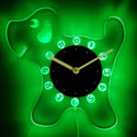 ADVPRO Dog Nursery Boy Room Illuminated Edge Lit Bar Beer Neon Sign Wall Clock with LED Night Light cnc2026 - Green