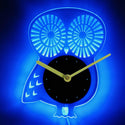 ADVPRO Owl with Heart Girl Illuminated Edge Lit Bar Beer Neon Sign Wall Clock with LED Night Light cnc2030 - Blue