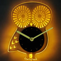 ADVPRO Owl with Heart Girl Illuminated Edge Lit Bar Beer Neon Sign Wall Clock with LED Night Light cnc2030 - Yellow