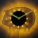 ADVPRO Pig Nursery Boy Illuminated Edge Lit Bar Beer Neon Sign Wall Clock with LED Night Light cnc2031 - Yellow