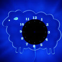 ADVPRO Sheep Nursery Kids Illuminated Edge Lit Bar Beer Neon Sign Wall Clock with LED Night Light cnc2032 - Blue
