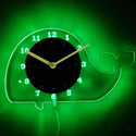 ADVPRO Whale Nursery Boy Illuminated Edge Lit Bar Beer Neon Sign Wall Clock with LED Night Light cnc2034 - Green