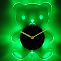 ADVPRO Bear Nursery Girl Illuminated Edge Lit Bar Beer Neon Sign Wall Clock with LED Night Light cnc2041 - Green