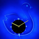ADVPRO Swan Duck Nursery Kids Illuminated Edge Lit Bar Beer Neon Sign Wall Clock with LED Night Light cnc2043 - Blue