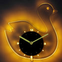 ADVPRO Swan Duck Nursery Kids Illuminated Edge Lit Bar Beer Neon Sign Wall Clock with LED Night Light cnc2043 - Yellow