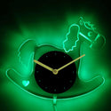 ADVPRO Horse Nursery Boy Illuminated Edge Lit Bar Beer Neon Sign Wall Clock with LED Night Light cnc2045 - Green