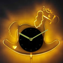 ADVPRO Horse Nursery Boy Illuminated Edge Lit Bar Beer Neon Sign Wall Clock with LED Night Light cnc2045 - Yellow