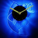 ADVPRO Fish Man Cave Room Illuminated Edge Lit Bar Beer Neon Sign Wall Clock with LED Night Light cnc2049 - Blue