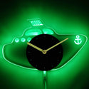 ADVPRO Boat Ship Nursery Boy Illuminated Edge Lit Bar Beer Neon Sign Wall Clock with LED Night Light cnc2052 - Green