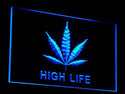 ADVPRO Marijuana Hemp Leaf High Life Bar Beer LED Neon Sign st4-e006 - Blue