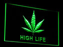 ADVPRO Marijuana Hemp Leaf High Life Bar Beer LED Neon Sign st4-e006 - Green