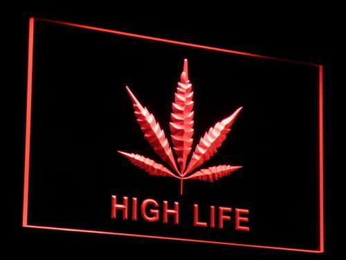 ADVPRO Marijuana Hemp Leaf High Life Bar Beer LED Neon Sign st4-e006 - Red