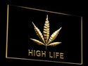 ADVPRO Marijuana Hemp Leaf High Life Bar Beer LED Neon Sign st4-e006 - Yellow