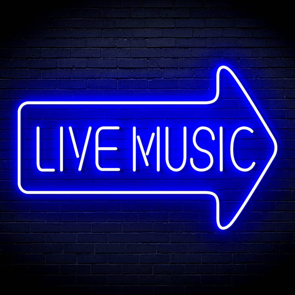 ADVPRO Live music with arrow Ultra-Bright LED Neon Sign fn-i4031 - Blue
