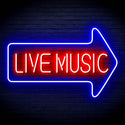ADVPRO Live music with arrow Ultra-Bright LED Neon Sign fn-i4031 - Blue & Red