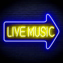 ADVPRO Live music with arrow Ultra-Bright LED Neon Sign fn-i4031 - Blue & Yellow