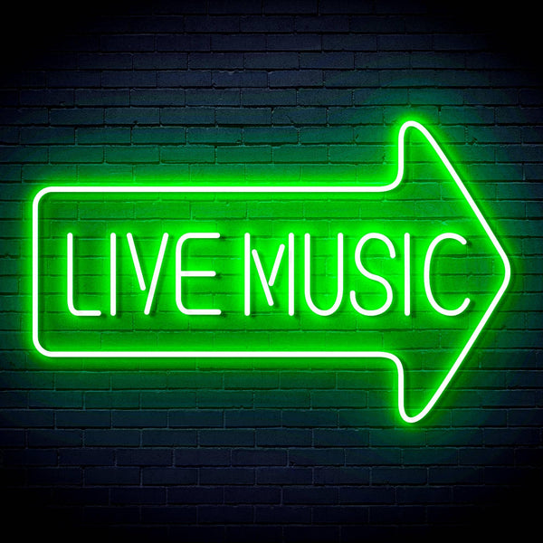 ADVPRO Live music with arrow Ultra-Bright LED Neon Sign fn-i4031 - Golden Yellow