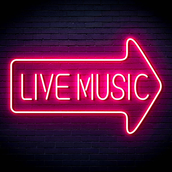 ADVPRO Live music with arrow Ultra-Bright LED Neon Sign fn-i4031 - Pink