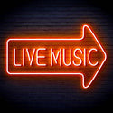 ADVPRO Live music with arrow Ultra-Bright LED Neon Sign fn-i4031 - Orange