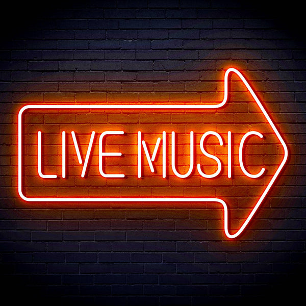 ADVPRO Live music with arrow Ultra-Bright LED Neon Sign fn-i4031 - Orange
