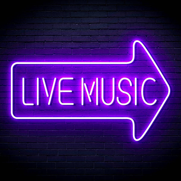 ADVPRO Live music with arrow Ultra-Bright LED Neon Sign fn-i4031 - Purple
