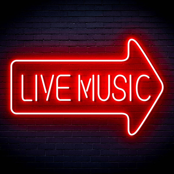 ADVPRO Live music with arrow Ultra-Bright LED Neon Sign fn-i4031 - Red
