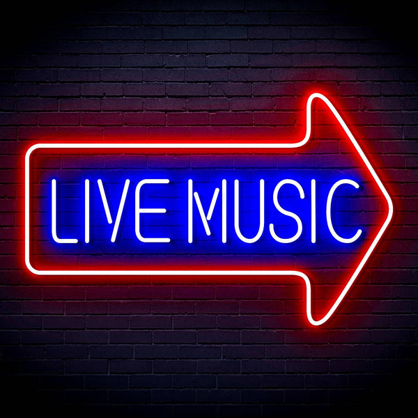 ADVPRO Live music with arrow Ultra-Bright LED Neon Sign fn-i4031 - Red & Blue