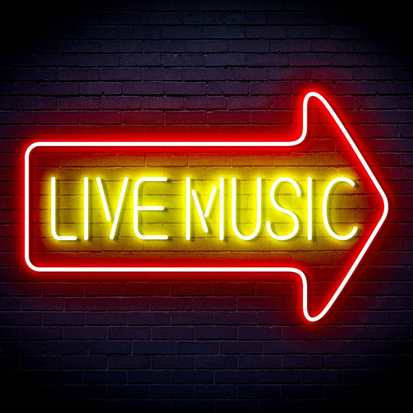 ADVPRO Live music with arrow Ultra-Bright LED Neon Sign fn-i4031 - Red & Yellow