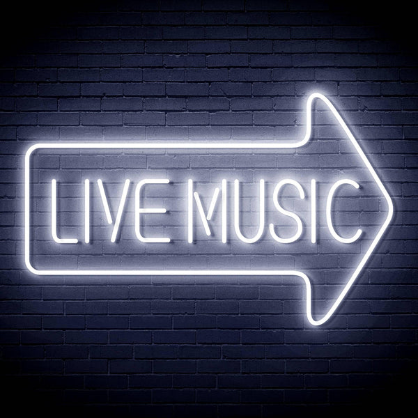 ADVPRO Live music with arrow Ultra-Bright LED Neon Sign fn-i4031 - White
