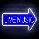 ADVPRO Live music with arrow Ultra-Bright LED Neon Sign fn-i4031 - White & Blue