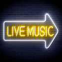 ADVPRO Live music with arrow Ultra-Bright LED Neon Sign fn-i4031 - White & Golden Yellow