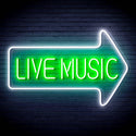 ADVPRO Live music with arrow Ultra-Bright LED Neon Sign fn-i4031 - White & Green