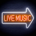 ADVPRO Live music with arrow Ultra-Bright LED Neon Sign fn-i4031 - White & Orange