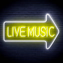 ADVPRO Live music with arrow Ultra-Bright LED Neon Sign fn-i4031 - White & Yellow