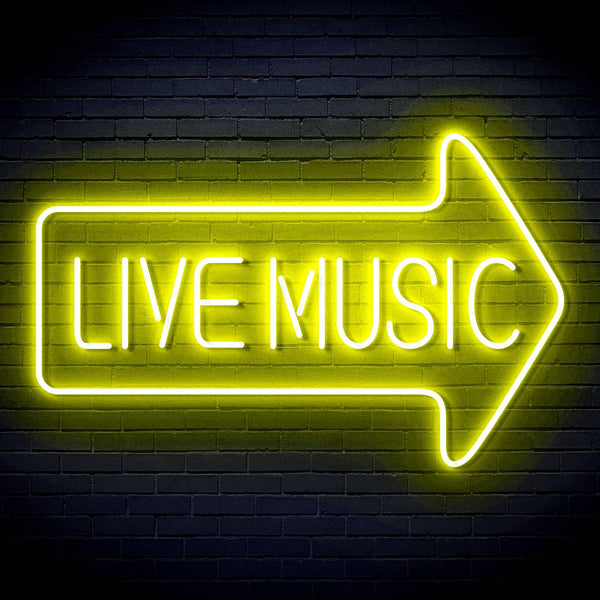 ADVPRO Live music with arrow Ultra-Bright LED Neon Sign fn-i4031 - Yellow