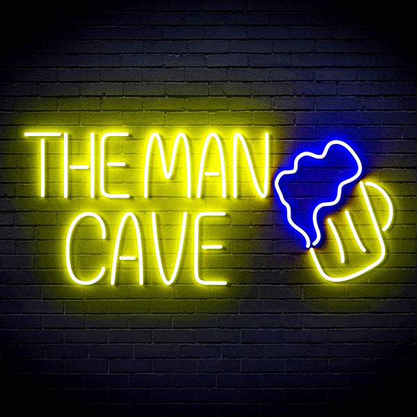 ADVPRO The Man Cave with Beer Mug Ultra-Bright LED Neon Sign fn-i4032 - Blue & Yellow