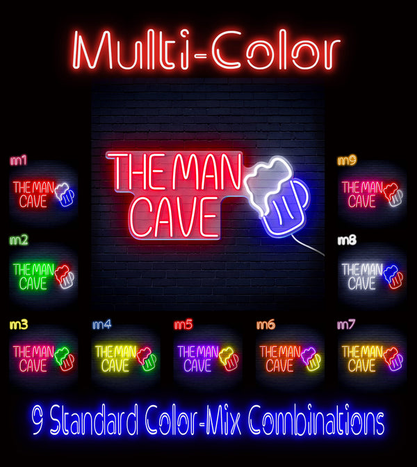 ADVPRO The Man Cave with Beer Mug Ultra-Bright LED Neon Sign fn-i4032 - Multi-Color