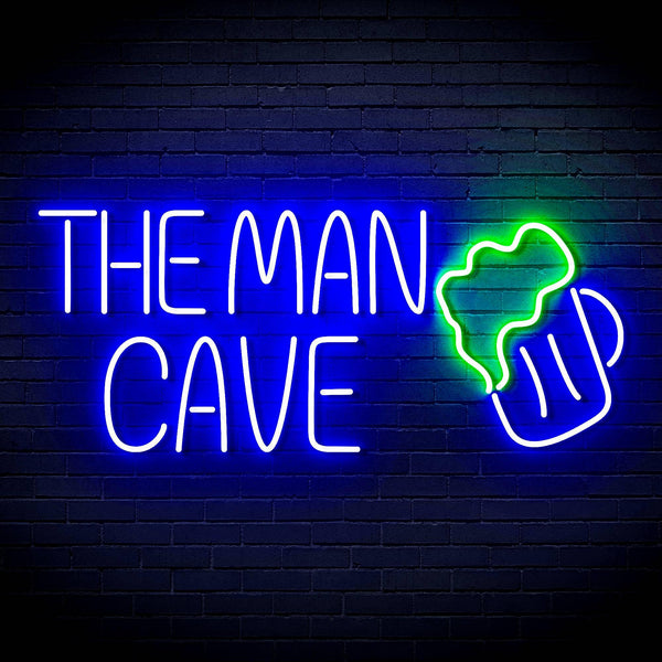 ADVPRO The Man Cave with Beer Mug Ultra-Bright LED Neon Sign fn-i4032 - Green & Blue