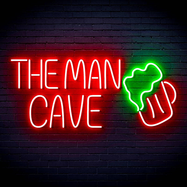 ADVPRO The Man Cave with Beer Mug Ultra-Bright LED Neon Sign fn-i4032 - Green & Red